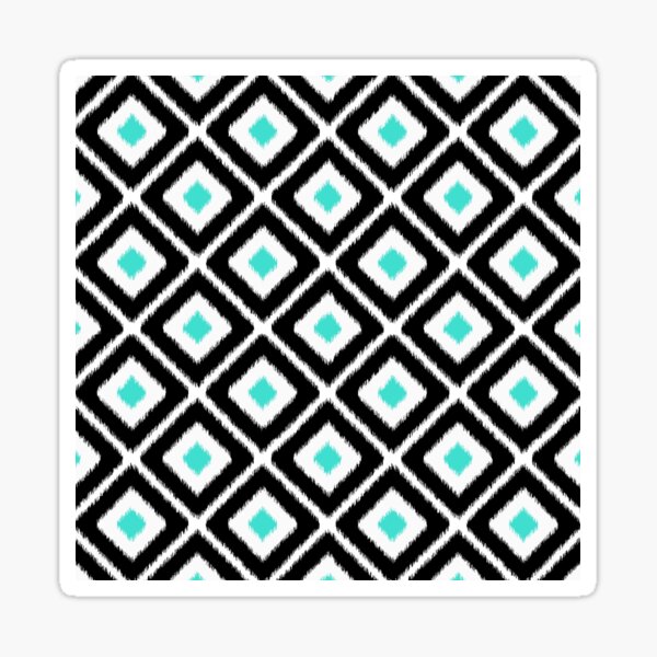 Item preview, Navy blue and turquoise ikat diamond pattern designed and sold by IoanaHraball.