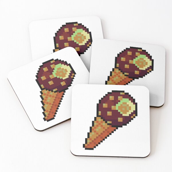 Item preview, Pixel Chocolate drumstick Ice Cream - pixel food art designed and sold by LittleFoodShop.