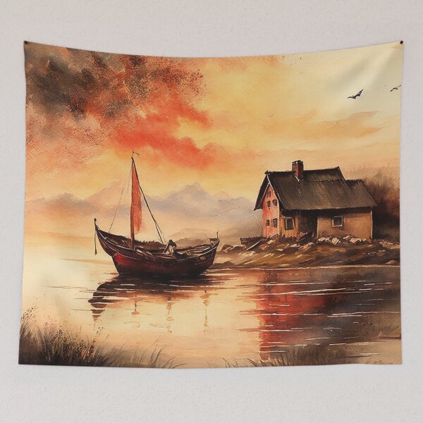 Item preview, Evening on the lake designed and sold by SimpleWallArt.