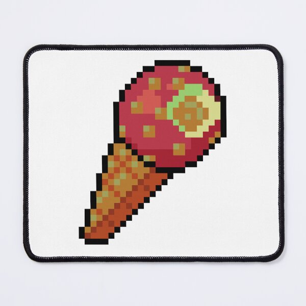 Item preview, Pixel Strawberry drumstick Ice Cream - pixel food art designed and sold by LittleFoodShop.