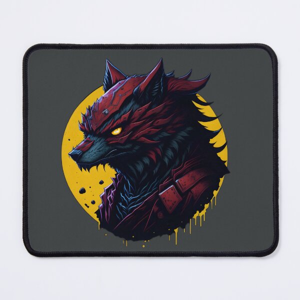 Item preview, Evil Ninja Wolf magic illustration | animal lover | evil animal art | colorful | designed and sold by AliH72.