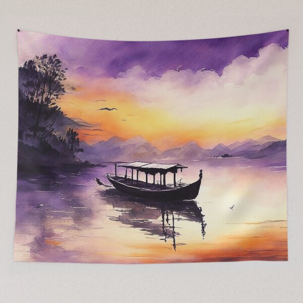 Item preview, Evening on the lake designed and sold by SimpleWallArt.