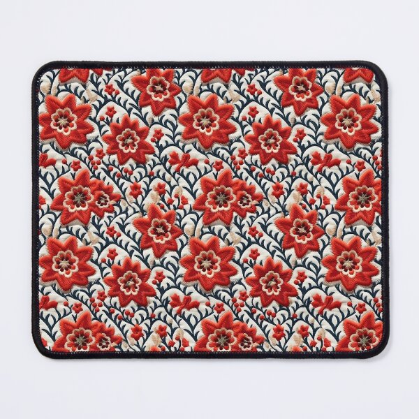 Item preview, Vibrant Embroidered Art: Red, Blue, and Baroque-inspired Patterns designed and sold by GiveMeMood.