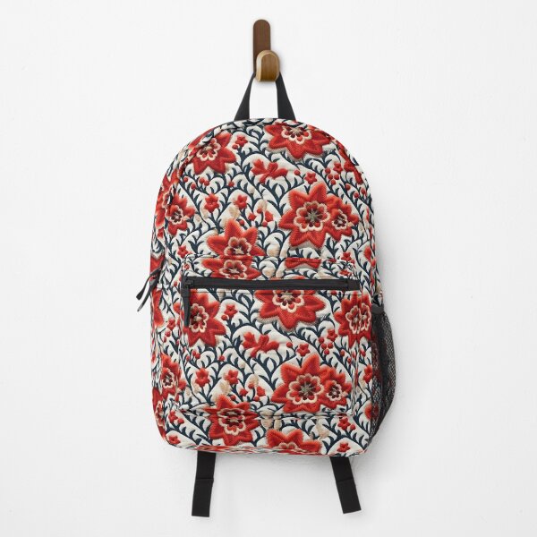 Item preview, Vibrant Embroidered Art: Red, Blue, and Baroque-inspired Patterns designed and sold by GiveMeMood.