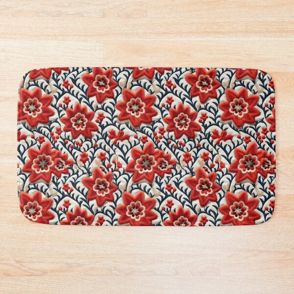 Item preview, Vibrant Embroidered Art: Red, Blue, and Baroque-inspired Patterns designed and sold by GiveMeMood.