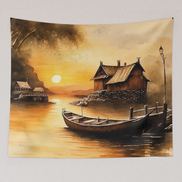 Item preview, Evening on the lake designed and sold by SimpleWallArt.