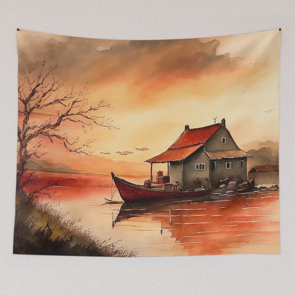 Item preview, Evening on the lake designed and sold by SimpleWallArt.