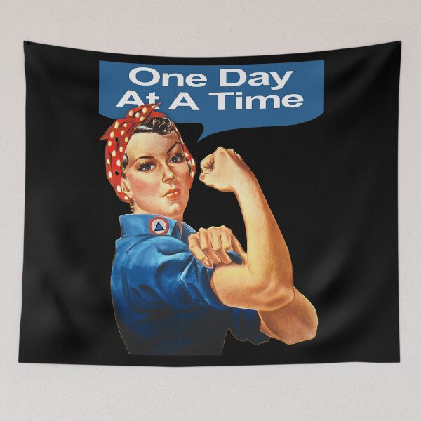 Item preview, Sober Sunrise with AA, NA, and Rosie The Riveter - Taking it One Day at a Time designed and sold by EmersonBoutique.