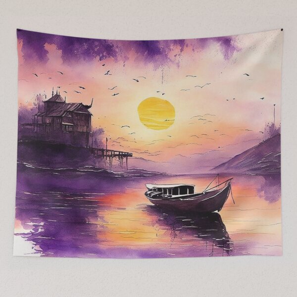 Item preview, Evening on the lake designed and sold by SimpleWallArt.