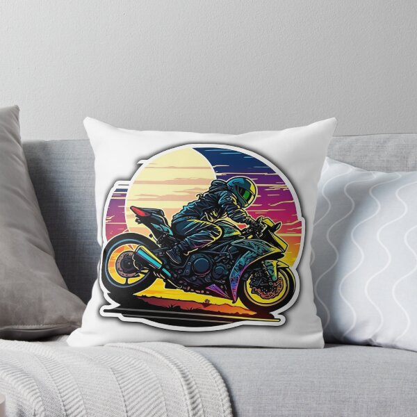Item preview, Motociclista colorido montando su bicicleta, luna, sol, velocidad, noche, vida designed and sold by YammsDesign.