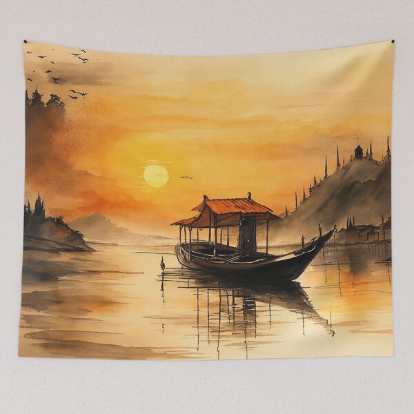 Item preview, Evening on the lake designed and sold by SimpleWallArt.