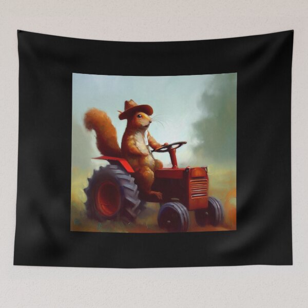 Item preview, Squirrel Farmer on a Tractor designed and sold by CrankyOldDude.