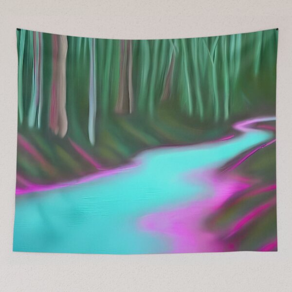 Item preview, Magenta Dreamscapes: Soft Pastel Style Art with Shades of Pink, Greens, Blue and Browns - Original Image designed and sold by Bridie  OBrien.