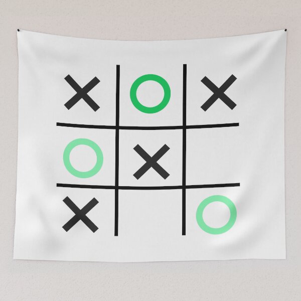 Item preview, Tic-Tac-Toe, Xs & Os, Noughts & Crosses (green gradient) designed and sold by Obawan.