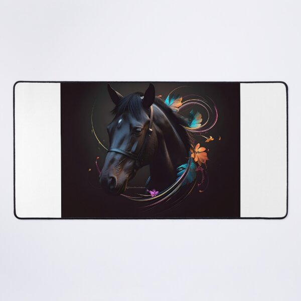 Item preview, Arte abstracto del caballo negro de fantasía designed and sold by PeteRascal.