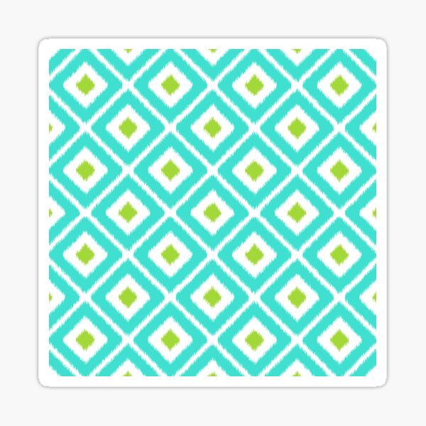 Item preview, White and turquoise ikat diamond pattern designed and sold by IoanaHraball.