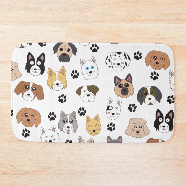 Item preview, Colorful Cute Funny Dogs & Paw Pattern designed and sold by idovedesign.