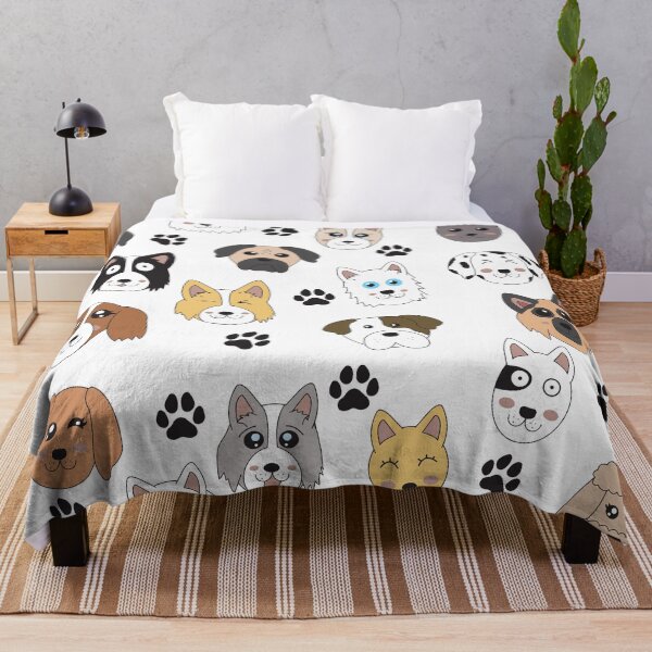 Item preview, Colorful Cute Funny Dogs & Paw Pattern designed and sold by idovedesign.