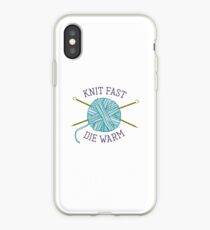 Knit Fast Die Warm iPhone Case