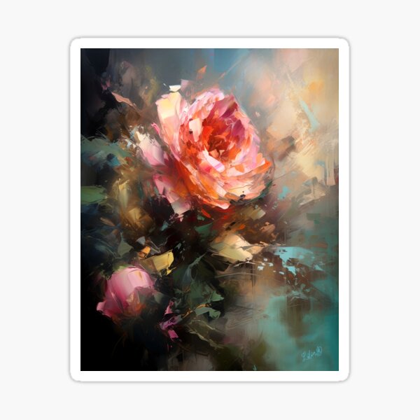 Item preview, Impasto Rose - 3D textured painting designed and sold by Red Witch Art.
