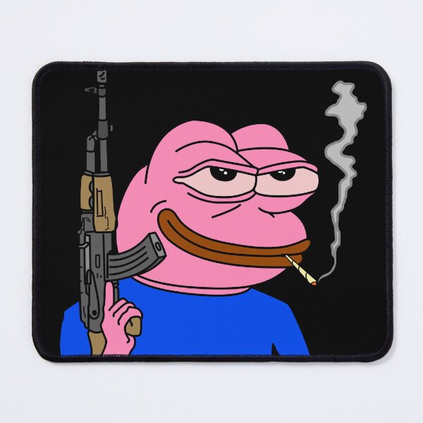 Item preview, Pepe pink frog with Ak 47 rifle designed and sold by ShopEasy9.