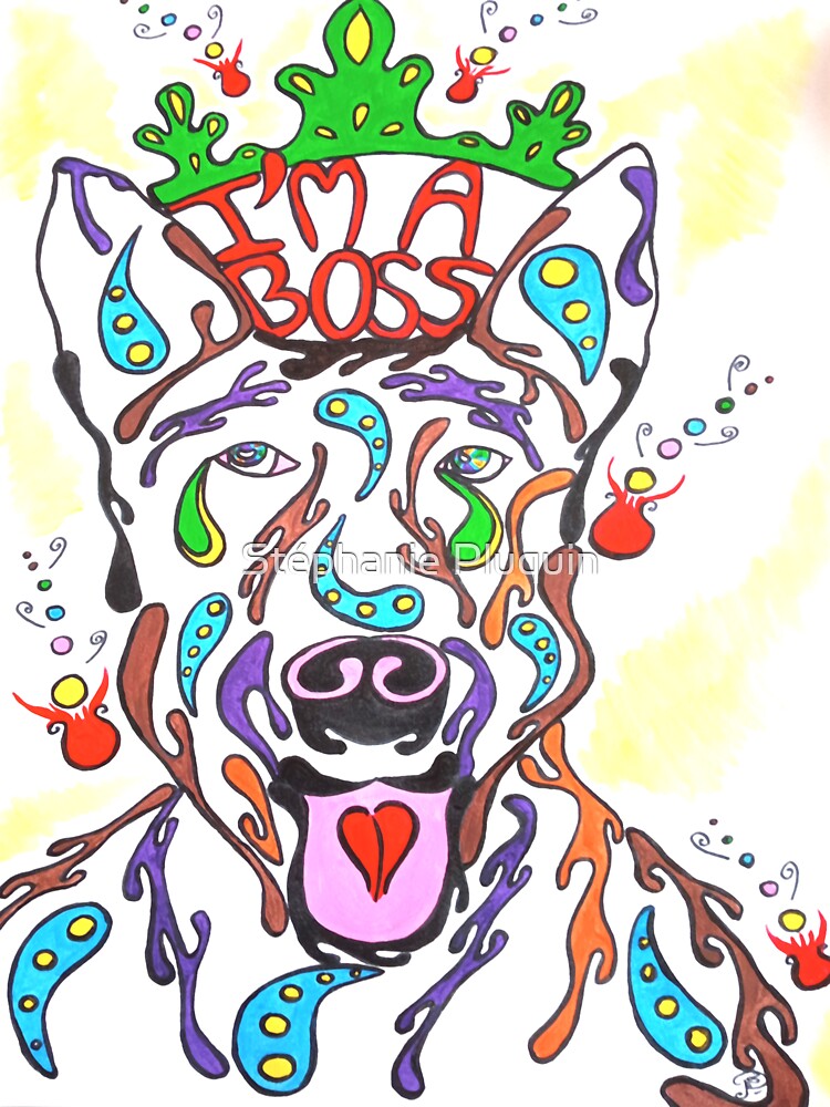 Aperçu 3 sur 3. Sticker avec l'œuvre Popdog Art American Stadffordshire terrier créée et vendue par doudouedition.