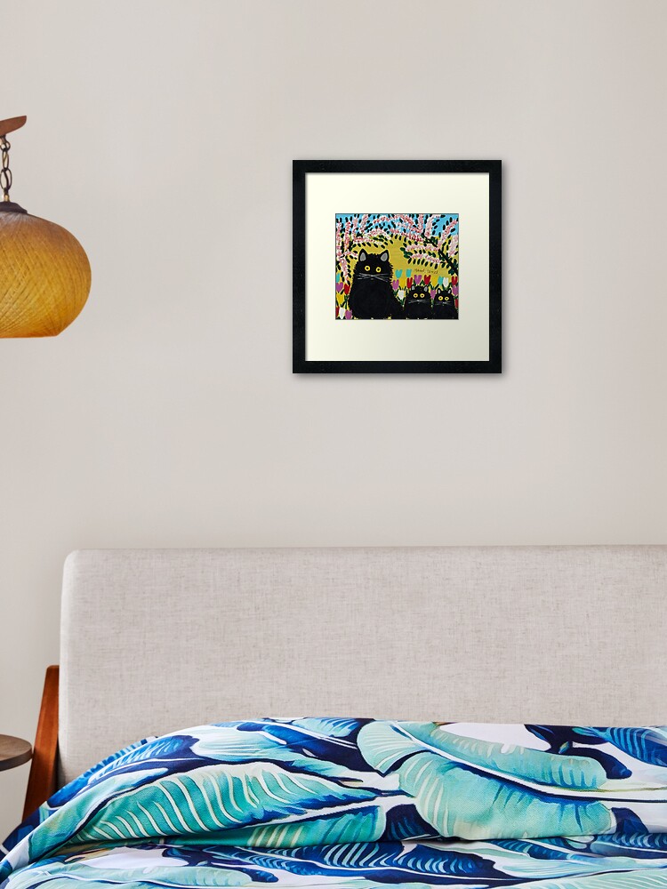 Thumbnail 1 of 7, Framed Art Print, Three Black Cats - Maud Lewis designed and sold by kerryburnley.