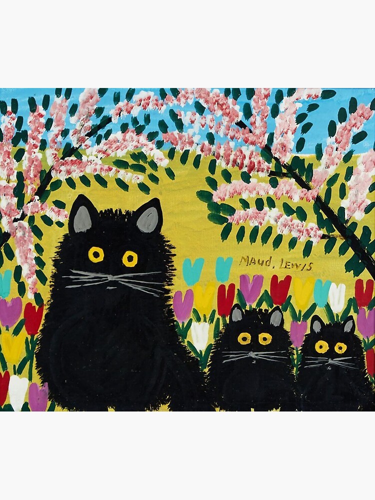 Thumbnail 7 of 7, Framed Art Print, Three Black Cats - Maud Lewis designed and sold by kerryburnley.