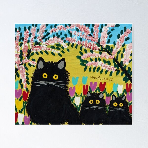 Three Black Cats - Maud Lewis  Poster