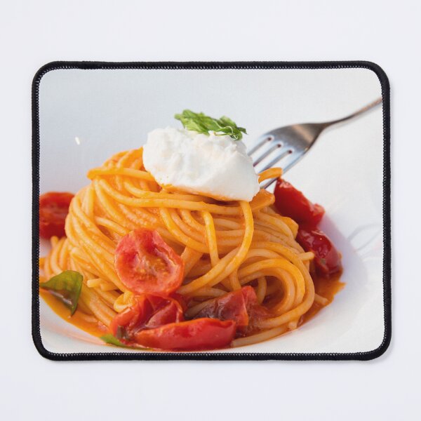 Item preview, Italian pasta - spaghetti with mozzarella cheese closeup, mediterranean diet. designed and sold by Paolo Modena Photography - Fine Italian Art.
