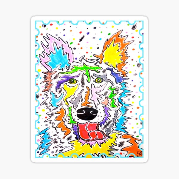 PopDog Art Berger Allemand - illustration colorée ! Sticker