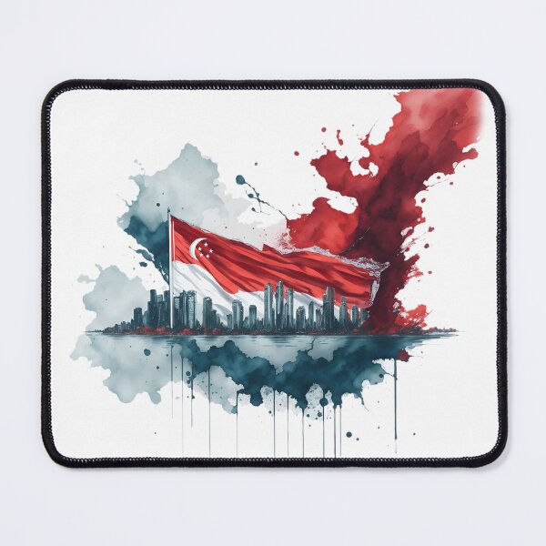 Item preview, Arte de bienvenida de la bandera de Singapur designed and sold by Dr-Kane.