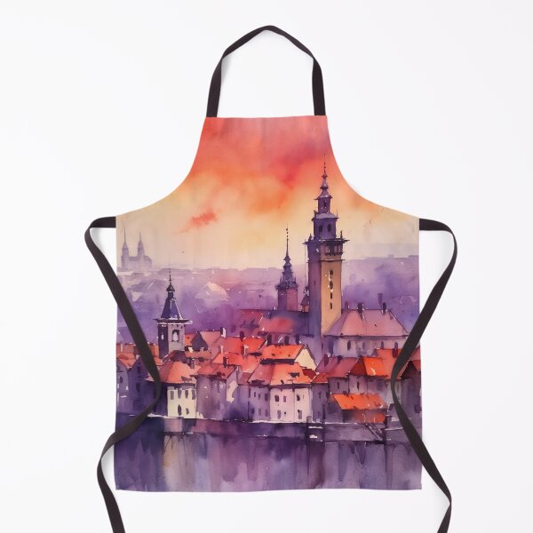 Item preview, Old city and Old world - watercolor painting designed and sold by Red Witch Art.