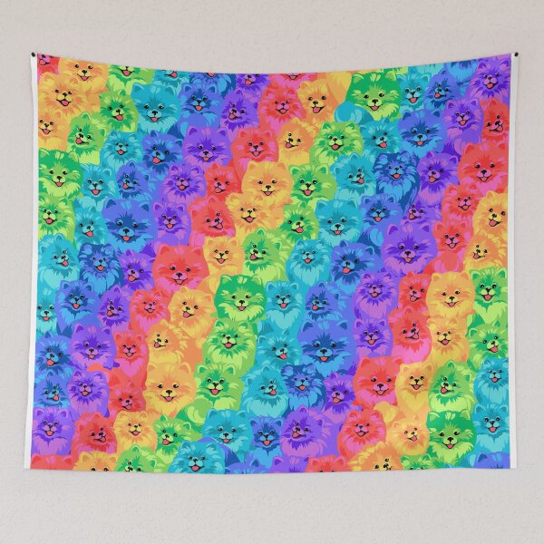 Item preview, Perros de Pomerania del arco iris AOP designed and sold by VirtualFaries.