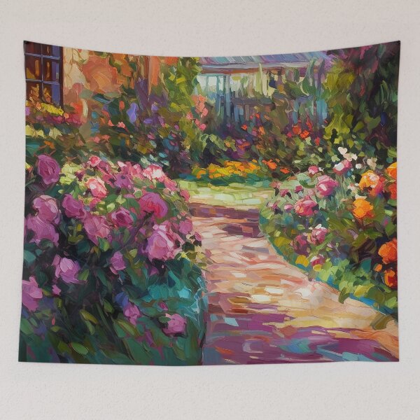 Item preview, Rose garden -  impressionism painting designed and sold by Red Witch Art.