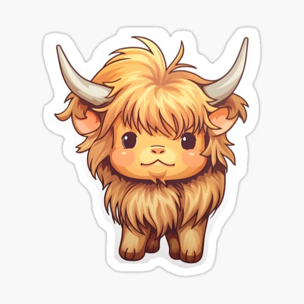 Highland cow Sticker - Stickers - Cute - kawaii Decal cut