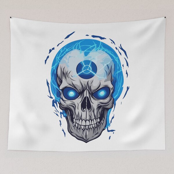 Item preview, blue electric skull  designed and sold by jkrphoto.