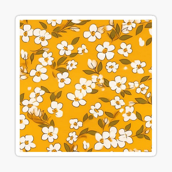 Item preview, Vintage Yellow Floral Print: Retro-Inspired Art designed and sold by GiveMeMood.