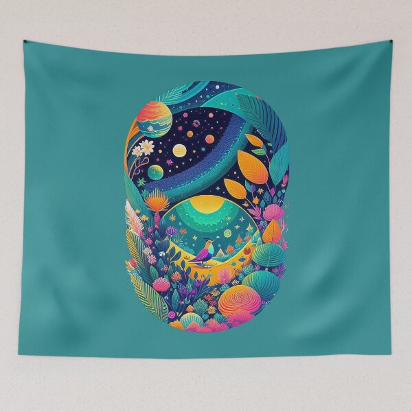 Item preview, Botanical Reverie - The colorful bird in the surreal garden designed and sold by Minpadesign.