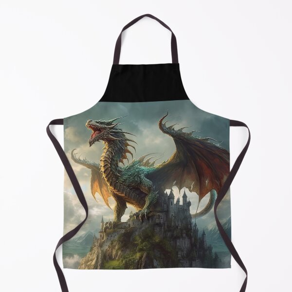 Item preview, Mighty Dragon - Giga Dragon Takes Over Mountain Citadel in this epic original artwork - very high resolution designed and sold by CloudofKnowing.
