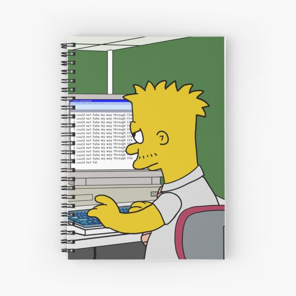 Sad Bart Simpson Spiral Notebooks for Sale