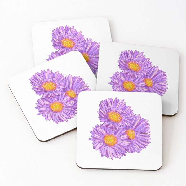 Item preview, New England Asters Sticker designed and sold by HoneyBrieeeArt.