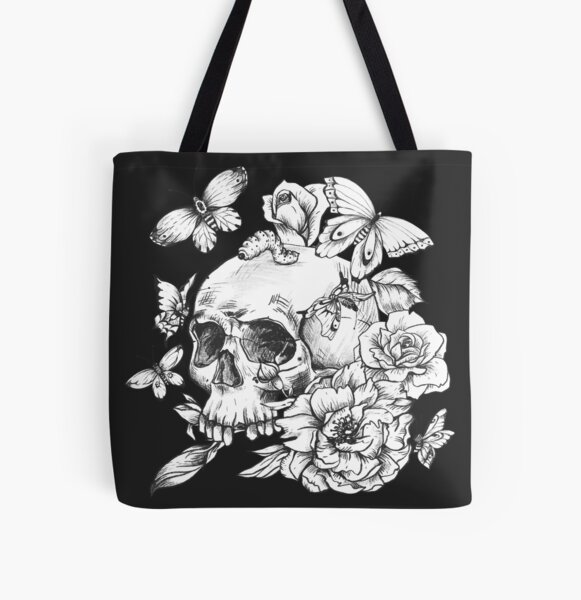 Item preview, Skull Embraced by Butterflies (Black) designed and sold by Asilh87 Design.