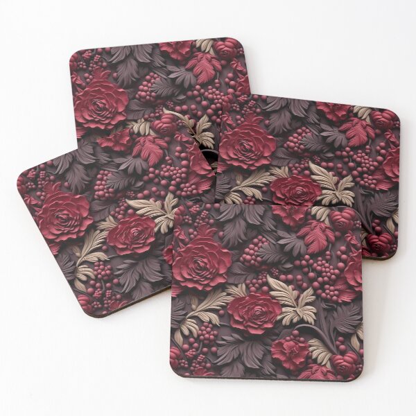 Item preview, Floral marrón rojo 3D designed and sold by LittleLadyMD.