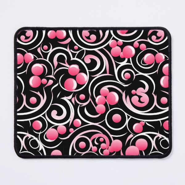 Item preview, Pink and Black Lines Swirls Abstract Pattern  designed and sold by palaco210.