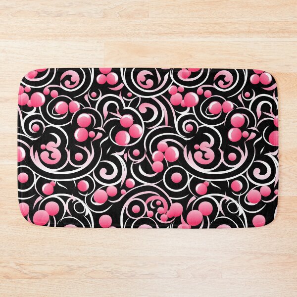 Item preview, Pink and Black Lines Swirls Abstract Pattern  designed and sold by palaco210.