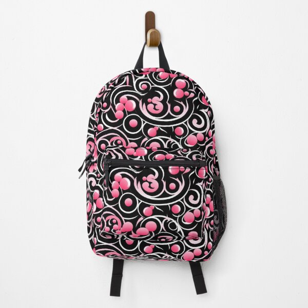 Item preview, Pink and Black Lines Swirls Abstract Pattern  designed and sold by palaco210.