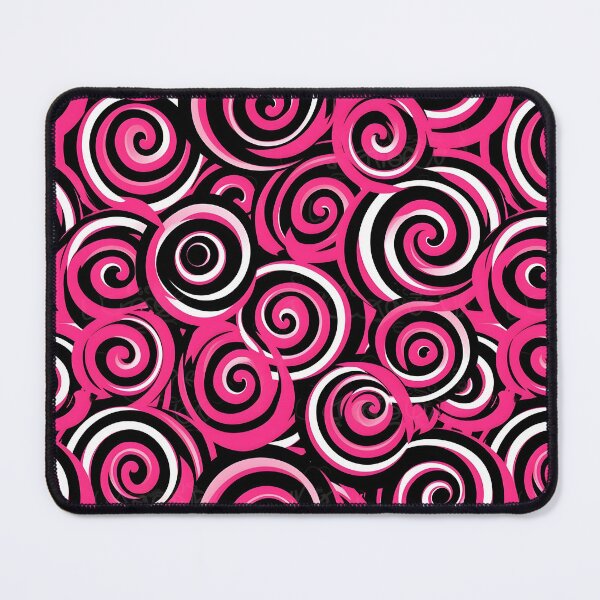 Item preview, Pink and Black Lines Swirls Abstract Pattern  designed and sold by palaco210.