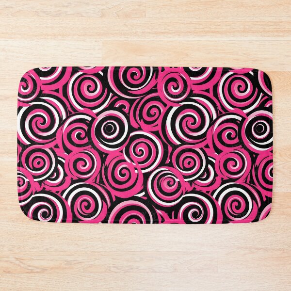Item preview, Pink and Black Lines Swirls Abstract Pattern  designed and sold by palaco210.