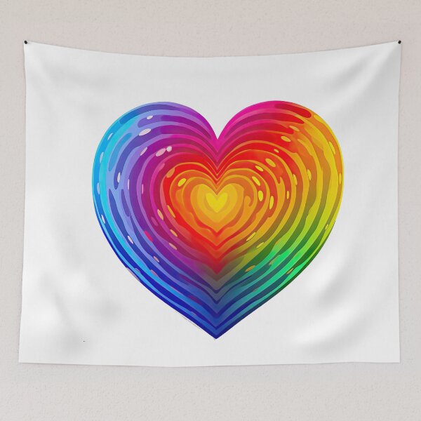 Item preview, Corazón de la bandera del arco iris del mes del orgullo designed and sold by BVDigitalArt.